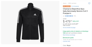 Chamarra Aeroready Sereno Cut 3 Franjas por $479 | Oferta Mercado Libre