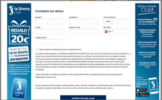 Por unirte al Club La Sirena llévate de regalo un 20€ en tus compras