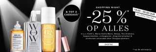 alléén vanavond van 18.00 uur tot 00.00 uur jouw favoriete beautyproducten met 25% korting op ALLES bij Douglas