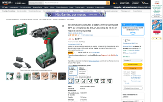 Taladro percutor a batería Bosch Universal Impact por 115,19€