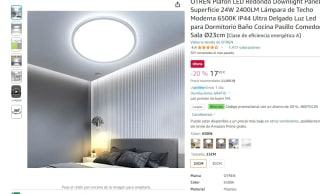 Plafon LED Redondo 24W 2400LM por 12,31€