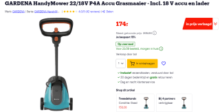 Gardena Handymower voor €174 bij Bol