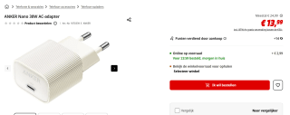 Anker Nano USB-C Wall Charger 30 Watt voor €13,99 bij de Mediamarkt