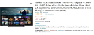 Television Toshiba 43UF3D63DA Smart TV Fire TV 43" por 289.99€