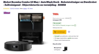 iRobot Roomba Combo 10 Max + AutoWash Dock - Robotstofzuiger en Dweilrobot voor €789 bij Bol