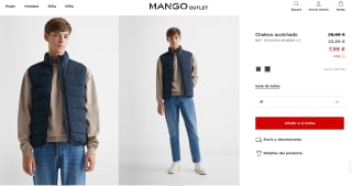 Chaleco acolchado Mango Hombre por tan solo 7,99€