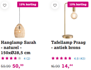 15% korting op bijna alles bij Leen Bakker