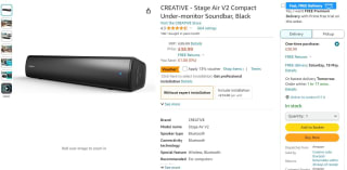 Creative Stage Air V2 Soundbar - £33.92