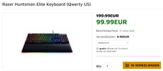 Razer Huntsman Elite Chroma - Gaming Toetsenbord (Qwerty US) voor €99,99 bij Gamegear