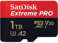 Sandisk microSDXC 1TB Extreme Pro U3 V30 A2 200R 140W voor €115,99 bij Amazon