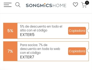 5% y 7% Cupones de Descuento en Songmics.