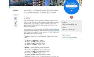 Vuelos directos a Canadá en su mejor época desde 394€