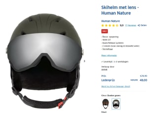 Skihelm met lens - Human Nature voor €48 voor ANWB leden