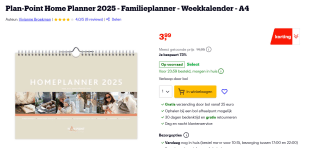 Plan-Point Home Planner 2025 Familieplanner voor €3,99 bij Bol.