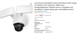 Eufy Floodlight Beveiligingscamera E340 Wired voor €167,20 bij Amazon