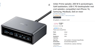 Anker Prime 6-In-1 Snellader 200W Zwart voor €59,99 bij Amazon