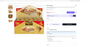 Suchard Mini Tabletas Turrón de Chocolate con Leche y Arroz Inflado 910g por 21,30€