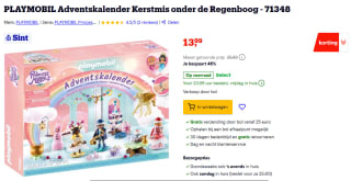 Playmobil adventskalender Kerstmis onder de Regenboog (71348) voor €13,99 bij Bol