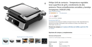 Philips Grill de contacto HD6301/90 por 59,99€