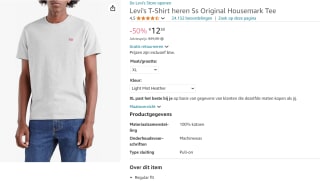 Levi's Original Housemark T-shirt voor €12,50 bij Amazon