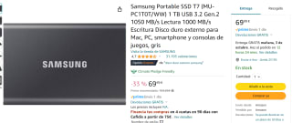 Marca Samsung Disco duro externo 1TB por 69,99€