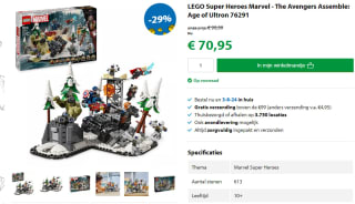 Lego The Avengers Assemble: Age of Ultron (76291) voor €70,95 bij Goodbricks