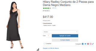 Hilary Radley Conjunto Vestido Lencero + Suéter por $417 en Costco