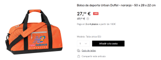 Bolsa de deporte New Balance Urban Duffel de 50 x 28 x 22 cm por 27.99€