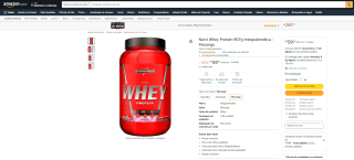Whey Protein, sabor Morango da Integralmedica de 907g - R$ 59,92
