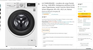 Lavadora LG F4WE409AIDD de carga frontal de 9 kg por 319.29€