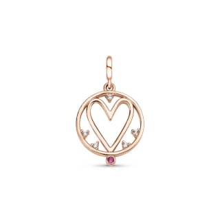 Pingente Life, modelo em Coração Liga Rosé Cravejado - R$ 189