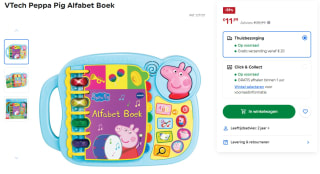 VTech Peppa Pig Alfabet Boek voor €11,99 bij Smythstoys