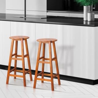 Set van 2 stuks Casaria Acaciahout Barkrukken - voor €59,95 bij DeubaXXL