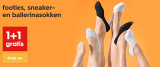1+1 gratis op footies, ballerina, sneakersokken bij Hema
