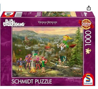 Puzzle de 1000 piezas marca Schmidt Spiele Thomas Kinkade, Kiddinx, Bibi Blocksberg, reunión de jóvenes Brujas por 7,50€