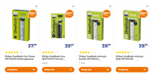 Diverse Philips Oneblade artikelen met €20 korting bij Trekpleister