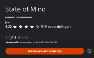 State of Mind voor €1,49 in de Playstation Store