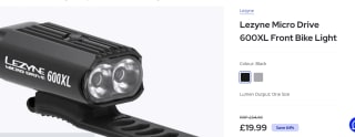 Lezyne Micro Drive 600 lumen XL Front Bike Light for £19.99 at Chainreactioncycles