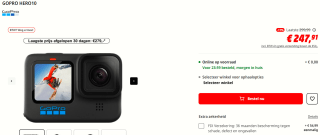 GoPro Hero 10 Black action cam voor €247,91 bij de Mediamarkt