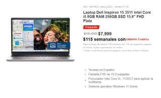 Dell Inspiron 15 3511 i5 11va Gen 15.6" FHD por $7,999 en elektra