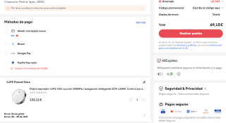 Robot aspirador ILIFE V20 succión 5000Pa navegación inteligente SOF LiDAR Control por aplicación limpieza personalizable carga automática por solo 69,15€