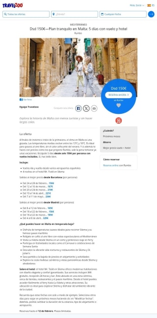 Malta 5 dias con Vuelos desde 150€.