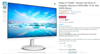 Monitor Philips V Line 271V8AW/00 27" LCD IPS FullHD 75Hz por 94,99€