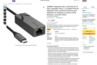 Adaptador SABRENT USB C a Ethernet de 2.5 Gbps por solo 15,99€