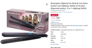 Remington PRO-Sleek & Curl 2-in-1 Stijltang - Krullen & Steilen - voor €24,99 bij Amazon