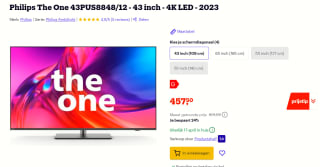 Philips The One 43PUS8848 Ambilight (2023) voor €457,50 bij Bol.com