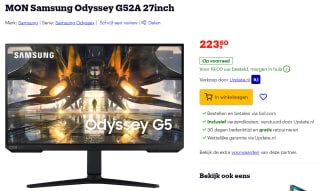 Samsung Odyssey G52A monitor (27"/1440p/IPS/165hz) voor €223,80 bij Bol.com