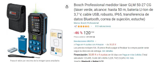 Bosch Professional medidor láser GLM 50-27 CG por 120,18€