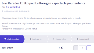 Spectacle pour enfants à 4€ par enfants