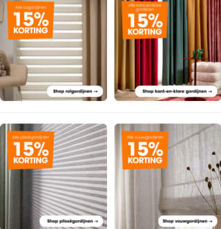 15% korting op alles voor je raam bij Kwantum